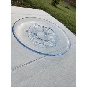Paden City 13.5" Blue Footed Console Bowl Compote Serving Torte‎ Tray "Maya"